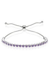 fetching tiny silver amethyst baby birthstone bracelet